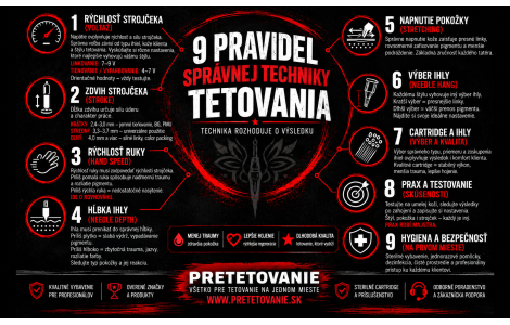 Dávejte si pozor na správnou techniku a rychlost tetovacího strojku