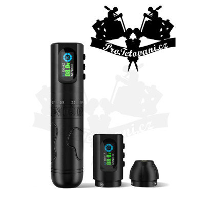 Batériový rotačný tetovací strojček INKin Flexo Matte Black 2x batéria v balení