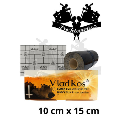 Ochranná fólia po tetovaní VLADKOS BLOCK SUN kus 10cm x 15cm