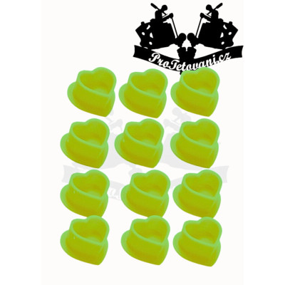 Silikónové kalíšky na tetovaciu farbu HEARTH GREEN 100 ks s plôškou