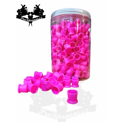 Silikónové kelímky na tetovanie Pink 300 Ks s plôškou