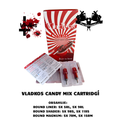 Základný mix tetovacích cartridgí Vladkos CANDY 30 ks