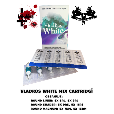 Základný mix tetovacích cartridgí Vladkos WHITE 30 ks