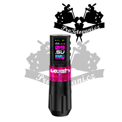 KUSH batériový rotačný tetovací stroj s nastaviteľným zdvihom PINK