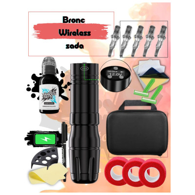 Rotačná tetovacia súprava s bezdrôtovým motorom V73 napájaným batériou