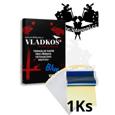 Obtlačkový papier Vladkos Blue pre tetovacie motívy 1 Ks