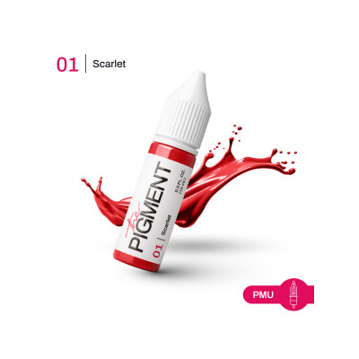 Farba na permanentný make-up THE PIGMENT 01 SCARLET – 15 ml REACH