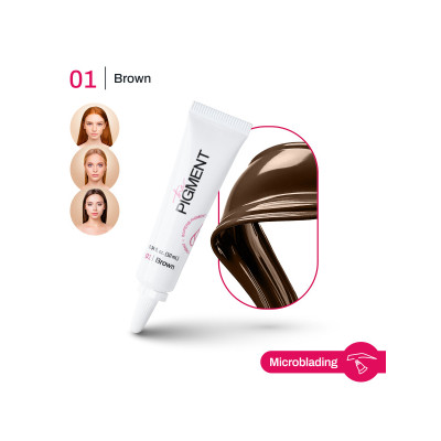 Farba na permanentný make-up Microblading BROWN 1 – 10 ml REACH