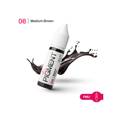 Farba na permanentný make-up THE PIGMENT 06 Medium Brown – 15 ml REACH