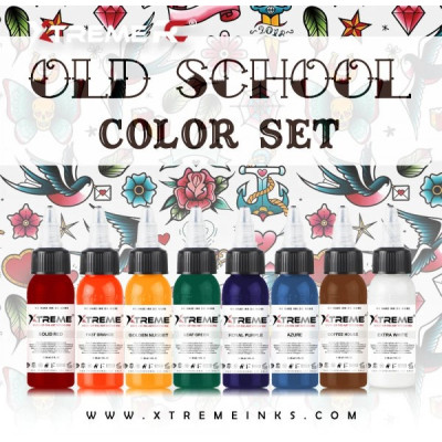XTreme Ink - OLD SCHOOL COLOR SET 30 ml 8 Ks