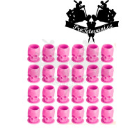 Kalíšky na tetovaciu farbu SKULL PINK 200 ks s plôškou