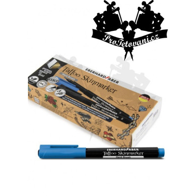 Fix na koži Tattoo Skinmarker Eberharda Faber MODRÝ Hard Brush