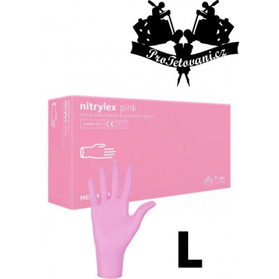 Nitrilové rukavice NITRYLEX PF PINK L