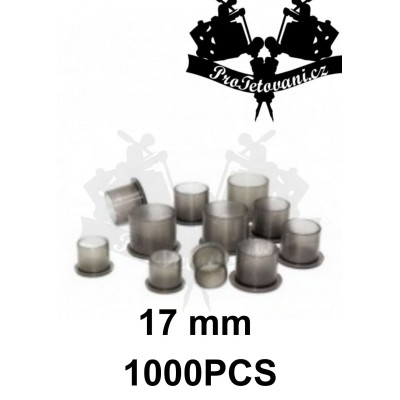 Balenie kalíškov s PLOŠKOU pre tetovacie farby 17mm 1000ks Grey