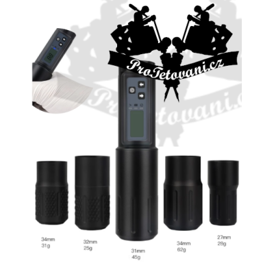 Dobíjací bezdrôtový rotačný tetovací strojček Wireless Black