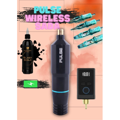 Rotary tattoo set PULSE STANDARD PEN BLACK and wireless power supply Wireless BLACK