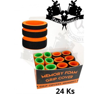 Návleky na tetovací grip s pamäťovou penou Orange 24 Ks