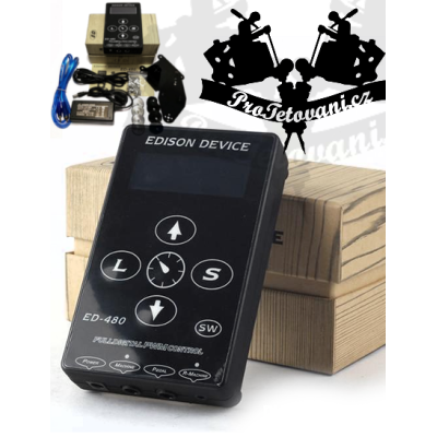 Duálny tetovací zdroj EDISON LCD BLACK