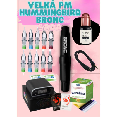 Veľká tetovacia sada pre PMU Hummingbird Bronc a Perma Blend LUXE ONYX